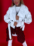 Leather imitation jacket "MATCHA CV2139" - WHITE